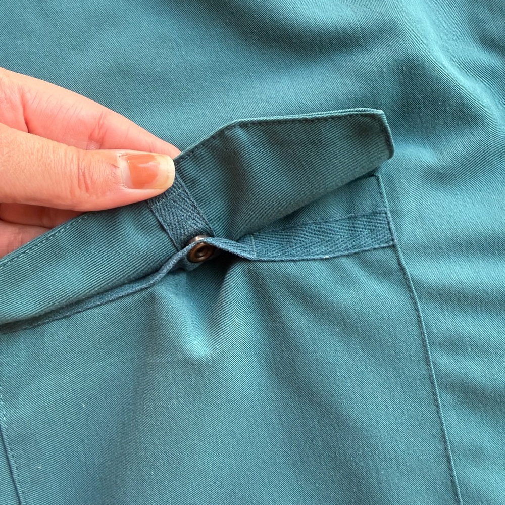 Figs Technical Collection Teal Green Button Up Sc… - image 8